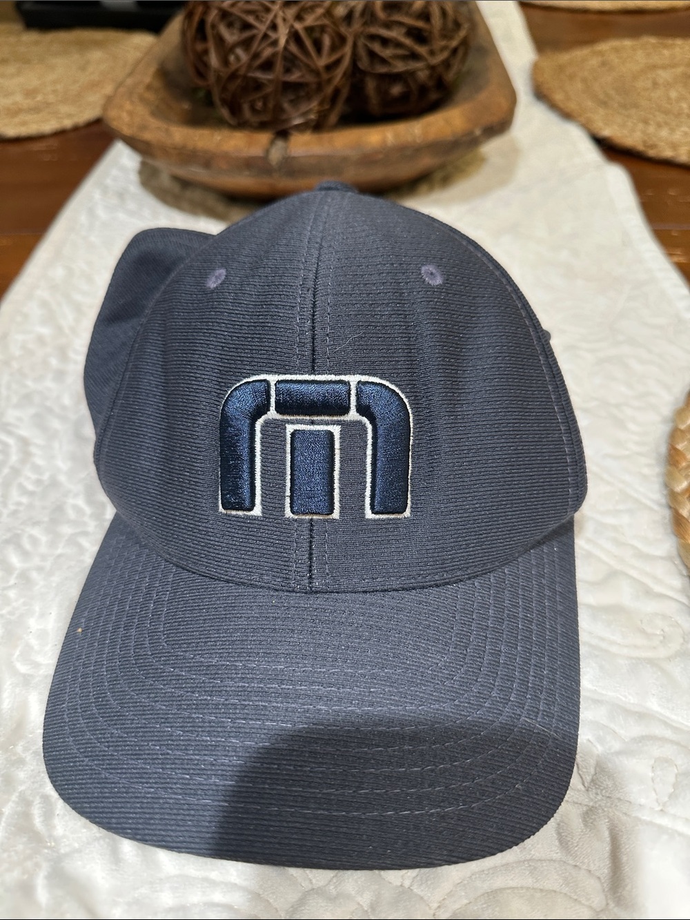 Men's Travis Mathew Dark Gray/Blue Performance Cap with Embroidered Logo